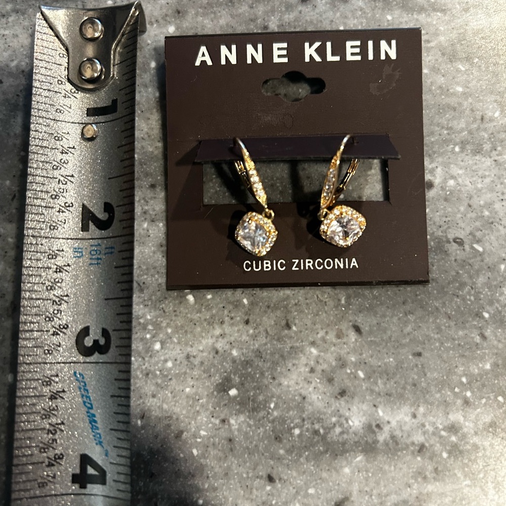 Anne Klein Gold Cubic Zirconia Earrings
